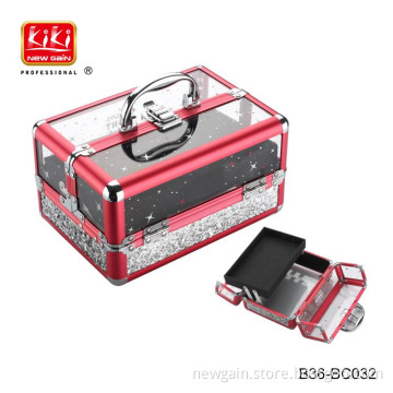 Beauty accessories. Unique Fashion aluminum makeup artist cosmetic train case box kit